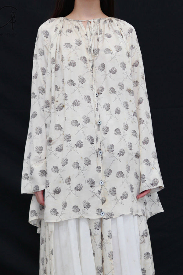 Mutedance 25 Spring/Summer Silk Crew Neck Blouse MD-MD25SS129-HOARY